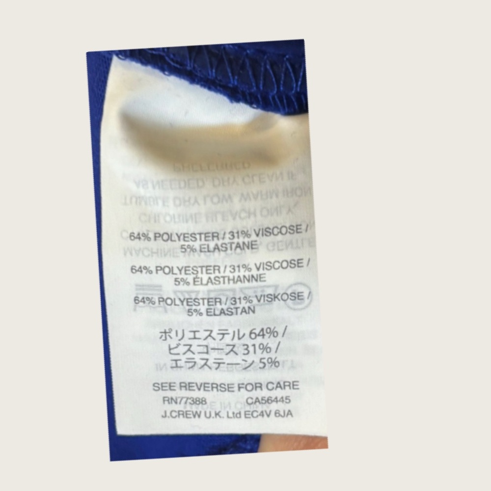 J.Crew NWT G9062 Bright Royal Blue Straight Leg Cropped Pants 2T - Picture 9 of 9